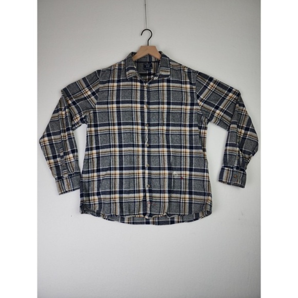 F&F Button Up Long Sleeve‎ Flannel Men's XL Blue/Yellow